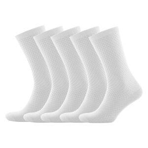 Bamboo Socks for Men, 5 Pack Men's Socks, Comfortable, Breathable Socks, Moisture Wicking Soft Casual Mens Calf Socks & Hosiery - White, White, One Size