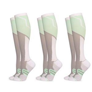 ZOKNI Athletic Compression Socks for Men & Women (Pack of 3) – Knee High Support for Running, Cycling, Sports, Travel, Reduce Cramps, Improve Circulation, Enhance Performance & Recovery