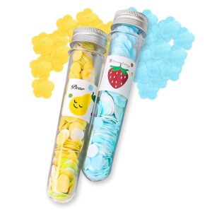 Multibrite Disposable Paper Soap Tube, Mixed Fragrance Paper Soap Sheets, Flower Design, Compact and Portable, Gentle on All Skin Types, Dissolves Easily, Hygienic and Travel-Friendly