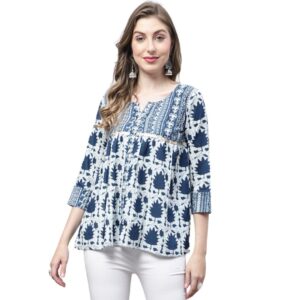 Rajnandini Women's Cotton Regular Fit Top