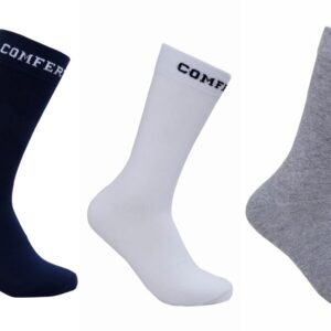 COMFERTO Men's Cotton Full Length Socks Formal/Office Wear Plain Socks (Pack of 3)