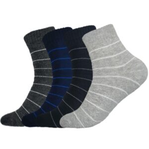 Calbro Men's Ankle Length Towel Socks for Men and Boys, Order Resistant Cotton Fabric, Assorted Colours, Pack of 4