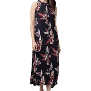 Yash Gallery Women's Rayon Crepe Floral Printed Knee-Length A-Line Dress for Women