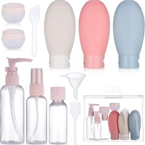 Vn care 11 Pcs Travel Bottle Kit for Toiletries, Leak Proof Travel Size Bottles, Travel Containers with Bag Refillable, Empty Travel Bottles Set for Lotion Shampoo Conditioner Liquid, BPA Free