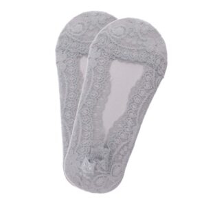 MYADDICTION 2 Pairs Fashion Womens Lace Antiskid Invisible No Show Low Cut Socks Gray Clothing Shoes & Accessories | Womens Clothing | Hosiery & Socks | Socks