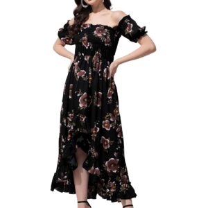 OOMPH! Women's Crepe A-Line Maxi Dress