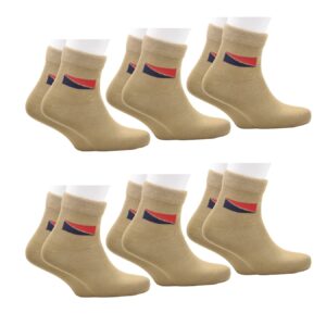 VDangi: Police Khaki Uniform Socks For Men Women Ankle Length Comed Cotton Organic Trekking Durable Comfort Seamless Breathable Combo Free Size Pair Of 4
