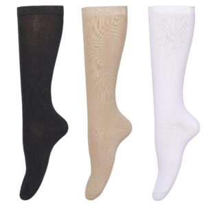 Supersox Knee Socks for Women Made With Premium Cotton, Breathable Long Knee High Stockings for Women, Ultimate Comfort and Style, Ideal for Daily Use- Pack of 3 (Free Size)