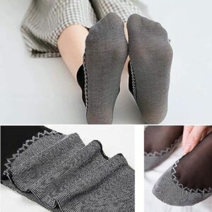 Ghelonadi Women's Socks 2 Pairs Silky Anti-Slip Cotton Sole Ankle High for Summer Winter Autumn Sheer Pop Nylon Hosiery Socks with Cotton Socks for Women and Girls Short Stockings
