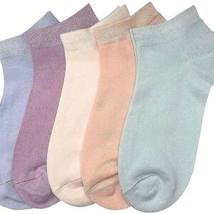 CH FASHION Girl's Ankle Length Cotton & Hosiery Socks | Multicolor Socks | Lowcut Socks (Pack of 5)
