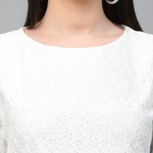 Style Quotient Women Black Self Design Floral Lace Regular Smart Casual Top