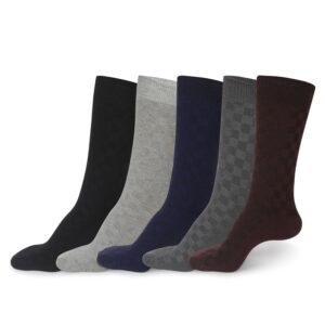VDangi Men's Socks Mid-Calf Length Versatile Comfort Every Pack of 5 Pairs Formal Casual Free Size