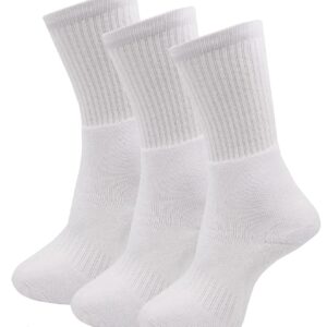 RC. ROYAL CLASS Men's Calf Length Cotton Terry Towel Cushion Solid-Plain Socks (Pack of 3 Pairs)