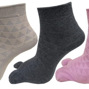 RC. ROYAL CLASS Women's Ankle Length Cotton Thumb Multicolored Socks(Pack of 5)(Free size)