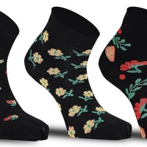 RC. ROYAL CLASS Women Cotton Ankle Length Thumb Socks Pack of 5 Pairs, Free Size, Multicolored, Summer and Winter Wear Socks for Women