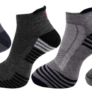 RC. ROYAL CLASS Men's Ankle Length Terry Towel Woolen Multicolored Cushioned Socks (Pack of 4 Pairs)