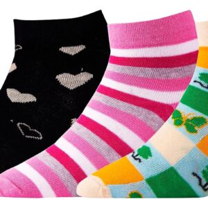RC. ROYAL CLASS Women Ankle Length Soft Combed Cotton Multicolored Socks (Pack of 3 Pairs)