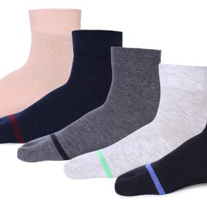 RC. ROYAL CLASS Women's Cotton Ankle Thumb Solid Mutlicolored Socks(Pack of 5 Pairs)