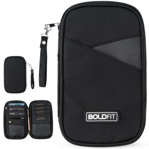 Boldfit Polyester Passport Cover for Men Card Holder for Travel Accessories Passport Holder for Women Passport Holder Cards/Passport Organizer/Wallet/Essentials,Black