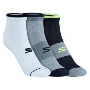 Skechers Polyester -Men's Ankle Length Socks & Hosiery-S20045Id-Nvgy-S20045Id-Nvgy Uk-Large-Blue