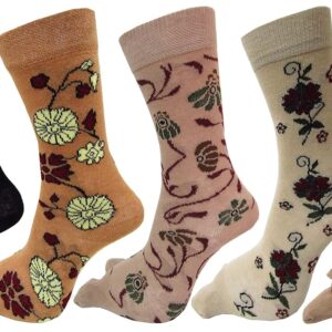RC. ROYAL CLASS Women's Calf Length Floral Thumb Cotton Pack of 5 Socks (Multicoloured_Free size)