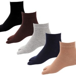 RC. ROYAL CLASS Women's Solid Plain Cotton Ankle Thumb Multicolored Socks (Pack of 5 Pairs)