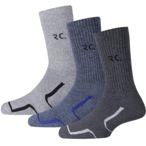 RC. ROYAL CLASS Men's Soft Warm Calf Length Cotton Thick Towel-Cushion Thermal Winter Wear Multicolored Socks(Pack of 3 Pairs)(Free Size)