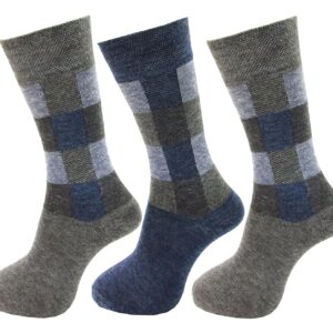 RC. ROYAL CLASS MEN'S WARM WOOLEN TERRY/TOWEL MULTICOLORED SOCKS (PACK OF 3)(Winter wear Multicolored Socks)