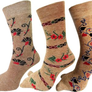 RC. ROYAL CLASS Women's Warm Terry Wool Thick Thumb Socks (Beige, Free Size) Pack of 3 Pairs