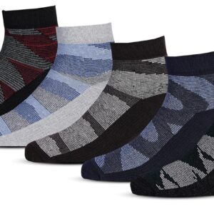 RC. ROYAL CLASS Men's Ankle Length Formal & Casual Wear Self Design Multicolored Soft Premium Cotton Socks, Free Size, Pack of 5