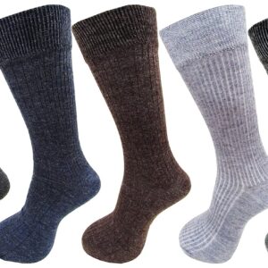 RC. ROYAL CLASS Men Calf Length Double Knit Warm Thick Woolen Multicolored Socks (Pack of 5 Pairs)
