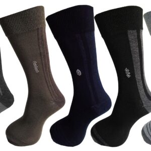 RC. ROYAL CLASS Men's Calf Length Cotton Formal Multicolored Socks (Pack of 5 Pairs)