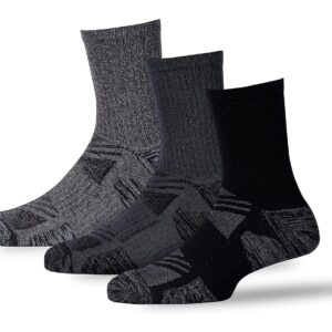 RC. ROYAL CLASS Athletic Mid-Calf Length Cotton Running Performance Compression Sports Socks for Men, Cushioned with Ventilation Mesh, Pack of 3