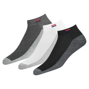 NAVYSPORT Socks for Men Solid Ankle Length Cotton Socks, Free Size, Pack of 3 (Multicoloured)