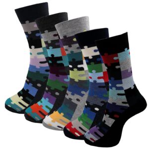 RC. ROYAL CLASS Men's Calf Length Pure Cotton Multicolored Socks (Pack of 5 Pairs)