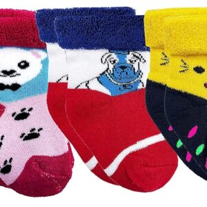 RC. ROYAL CLASS Newly Born Baby Boy's Cotton Multicolored Towel Socks, 0-6 months, Combo Pack of 5