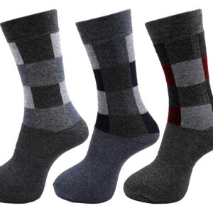 RC. ROYAL CLASS Men's Calf Length Woolen Thick Terry Multicolored Socks (Pack of 3 Pairs winter wear socks)