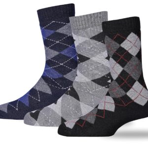 RC. ROYAL CLASS Thick & Soft Cushioned Towel Calf Length Woolen Thermal Socks for Men, Warm Winter Wear Socks, Pack of 3 Pairs, Free Size, Multicolored