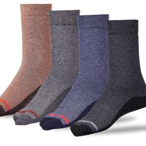 RC. ROYAL CLASS Soft & Thick Warm Calf Length Woolen Thumb Thermal Socks For Women, Pack of 4, Multicolored, Terry/Towel Cushioned Winter Wear Socks